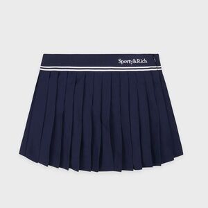 NWT Sporty & Rich Abigail Pleated Skirt - Navy/Off White